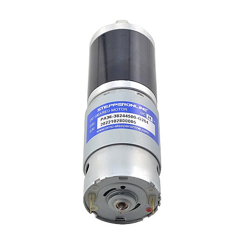 Brushed 24V DC Gear Motor 30Kg.cm/12.5RPM w/ 264:1 Planetary Gearbox - PA36-38244500-G264 | StepperOnline AU