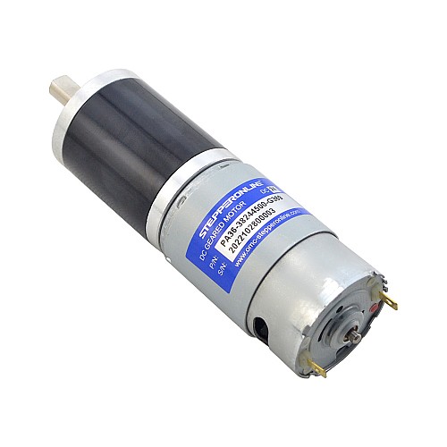Brushed 24V DC Gear Motor 30Kg.cm/8.9RPM w/ 369:1 Planetary Gearbox - PA36-38244500-G369 | StepperOnline AU