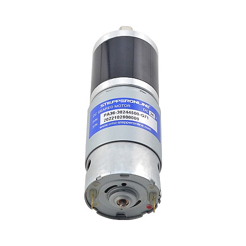 CN On Sale - Brushed 24V DC Gear Motor 11Kg.cm/46RPM w/ 71:1 Planetary Gearbox - CN-PA36-38244500-G71 | StepperOnline AU