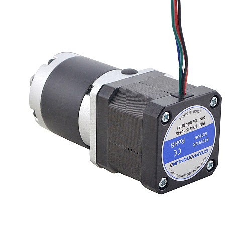 Nema 17 Stepper Motor L=39mm Gear Ratio 20:1 MG Series Planetary Gearbox - 17HS15-1584S-MG20 | StepperOnline AU
