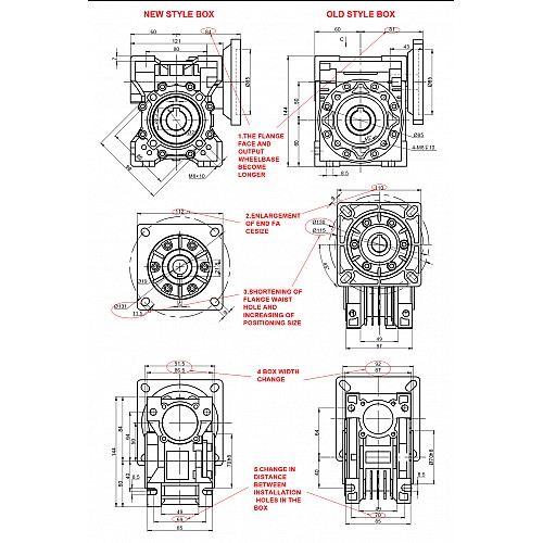 5:1 Worm Gearbox NMRV50 Worm Gear Speed Reducer 19mm Input Shaft Diameter - NMRV50-G5-D19 | StepperOnline AU