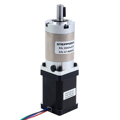 Nema 14 Stepper Motor Bipolar L=52mm w/ Gear Ratio 100:1 EG Series Planetary Gearbox - 14HS20-1504S-EGS100 | StepperOnline AU