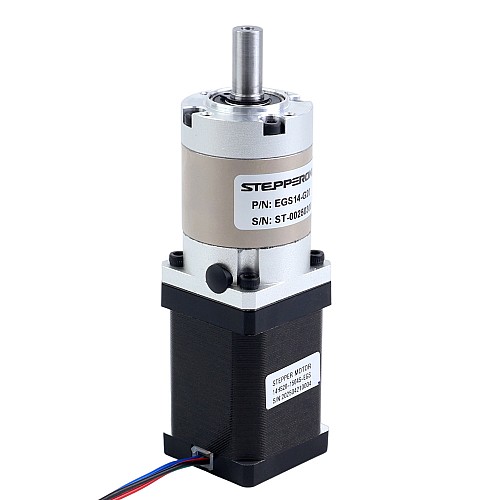 Nema 14 Stepper Motor Bipolar L=52mm w/ Gear Ratio 20:1 EG Series Planetary Gearbox - 14HS20-1504S-EGS20 | StepperOnline AU
