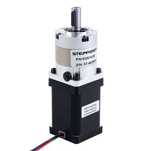 Nema 14 Stepper Motor Bipolar L=52mm w/ Gear Ratio 5:1 EG Series Planetary Gearbox - 14HS20-1504S-EGS5 | StepperOnline AU