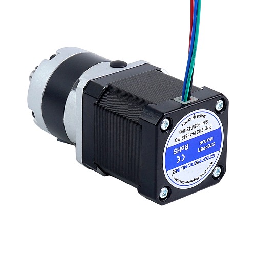Nema 17 Stepper Motor Bipolar L=48mm w/ Gear Ratio 10:1 MG Series Planetary Gearbox - 17HS19-1684S-MG10 | StepperOnline AU