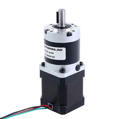 Nema 17 Stepper Motor Bipolar L=48mm w/ Gear Ratio 100:1 MG Series Planetary Gearbox - 17HS19-1684S-MG100 | StepperOnline AU