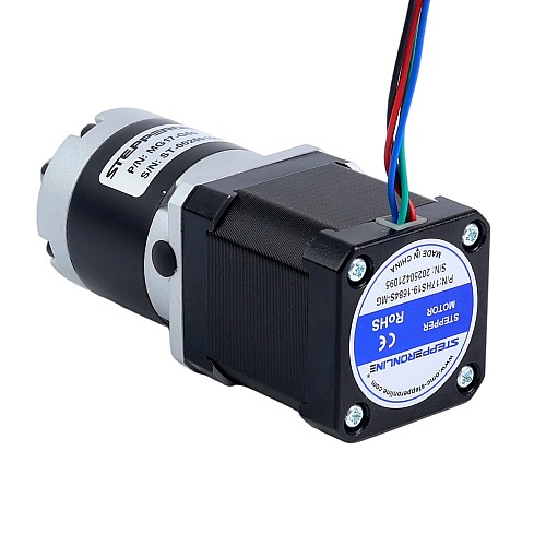 Nema 17 Stepper Motor Bipolar L=48mm w/ Gear Ratio 20:1 MG Series Planetary Gearbox - 17HS19-1684S-MG20 | StepperOnline AU