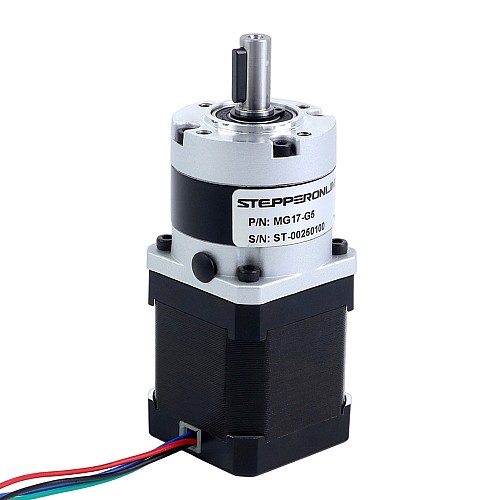 Nema 17 Stepper Motor Bipolar L=48mm w/ Gear Ratio 5:1 MG Series Planetary Gearbox - 17HS19-1684S-MG5 | StepperOnline AU