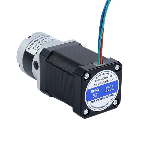Nema 17 Stepper Motor Bipolar L=60mm w/ Gear Ratio 10:1 MG Series Planetary Gearbox - 17HS24-2104S-MG10 | StepperOnline AU
