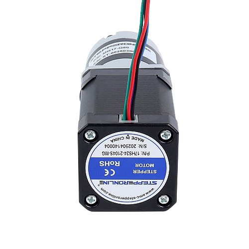 Nema 17 Stepper Motor Bipolar L=60mm w/ Gear Ratio 50:1 MG Series Planetary Gearbox - 17HS24-2104S-MG50 | StepperOnline AU