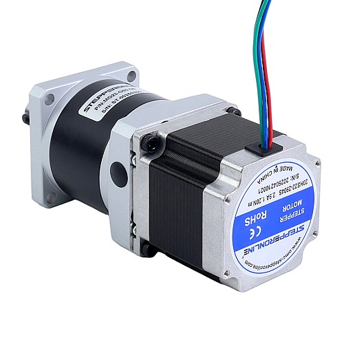 Nema 23 Stepper Motor Bipolar L=54.5mm w/ Gear Ratio 50:1 MG Series Planetary Gearbox - 23HS22-2904S-MG50 | StepperOnline AU