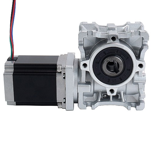 Nema 23 Stepper Motor 76mm Gear Ratio 15:1 Worm Gearbox NMRVS30 Worm Gear Speed Reducer - 23HS30-2804S-RVS30-G15 | StepperOnline AU