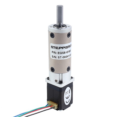 Nema 8 Stepper Motor Bipolar L=28mm w/ Gear Ratio 100:1 EG Series Planetary Gearbox - 8HS11-0204S-EGS100 | StepperOnline AU
