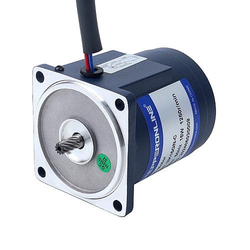 15W 220VAC 50Hz 27RPM 4.54Nm(642.92oz.in) Flange 70mm Spur Gearbox Single-phase AC Induction  Motor - 3IK15GN-C/3GN50K | StepperOnline AU