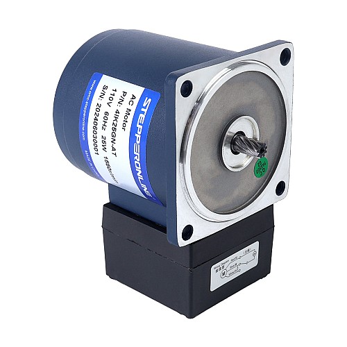 25W 110VAC 60Hz 27RPM 6.50Nm(920.48oz.in) Flange 80mm Right Angle Gearbox Hollow Shaft Single-phase AC Induction  Motor - 4IK25GN-AT/4GN50RC | StepperOnline AU