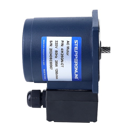 25W 220VAC 50Hz 90RPM 2.25Nm(318.63oz.in) Flange 80mm Spur Gearbox Single-phase AC Induction  Motor - 4IK25GN-CT/4GN15K | StepperOnline AU