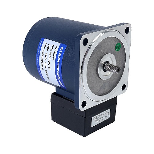 40W 110VAC 60Hz 7.75RPM 10.00Nm(1416.12oz.in) Flange 90mm Spur Gearbox Single-phase AC Induction  Motor - 5IK40GN-AT/5GN200K | StepperOnline AU