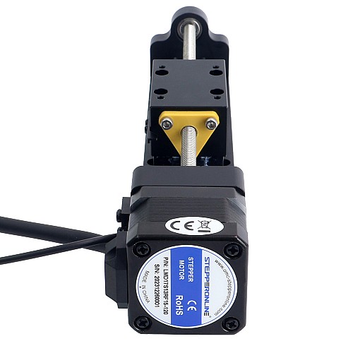 Nema 17 Stepper Lead Screw Linear Actuator 1.5A Stroke 120mm 0.25Nm(35.40oz.in) Lead 6.35mm(0.25) with Sensor - LMD17S13RF15-120 | StepperOnline AU