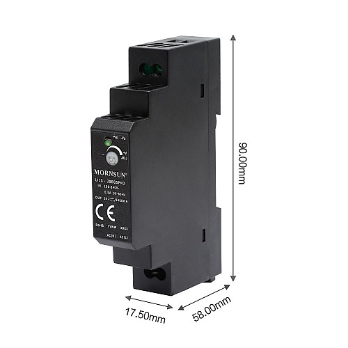 15W 48V 0.32A 85-264VAC/120-370VDC DIN Rail Switching Power Supply - LI15-20B48PR2 | StepperOnline AU