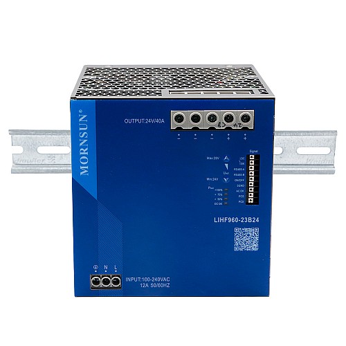 960W 48V 20.0A 85-277VAC/120-390VDC DIN Rail Switching Power Supply with PFC Function - LIHF960-23B48 | StepperOnline AU
