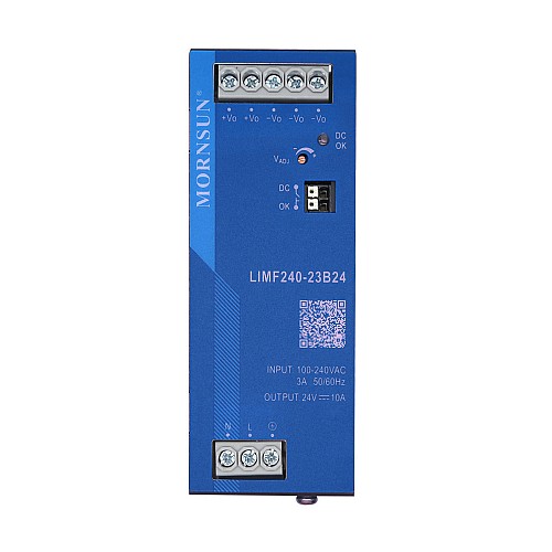 240W 48V 5.0A 85-277VAC/120-390VDC DIN Rail Switching Power Supply with PFC Function - LIMF240-23B48 | StepperOnline AU