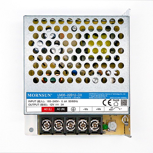 35W 12V 3.0A 165-264VAC/180-370VDC Switching Power Supply - LM35-22B12-DX | StepperOnline AU
