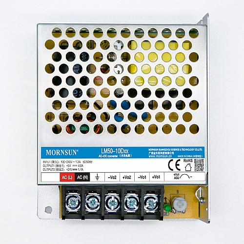 50W 5V/6.0A 12V/2.0A 85-264VAC/120-370VDC Switching Power Supply - LM50-10D0512-20 | StepperOnline AU