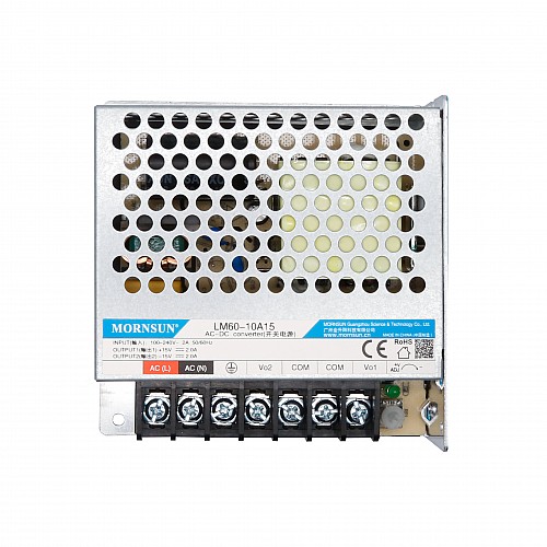 60W 15V -15V/2.0A 2.0A 85-264VAC/120-370VDC Switching Power Supply - LM60-10A15 | StepperOnline AU