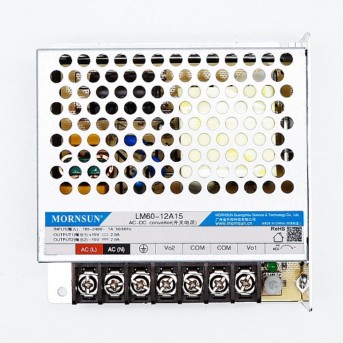 60W 15V -15V/5.0A 5.0A 165-264VAC/180-370VDC Switching Power Supply - LM60-12A15 | StepperOnline AU