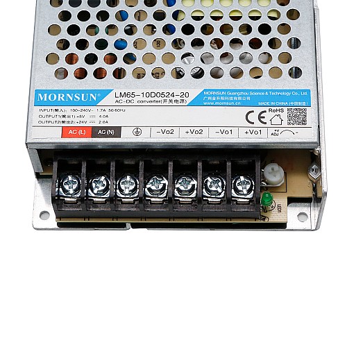 65W 5V/4.0A 24V/2.0A 90-264VAC/120-370VDC Switching Power Supply - LM65-10D0524-20 | StepperOnline AU