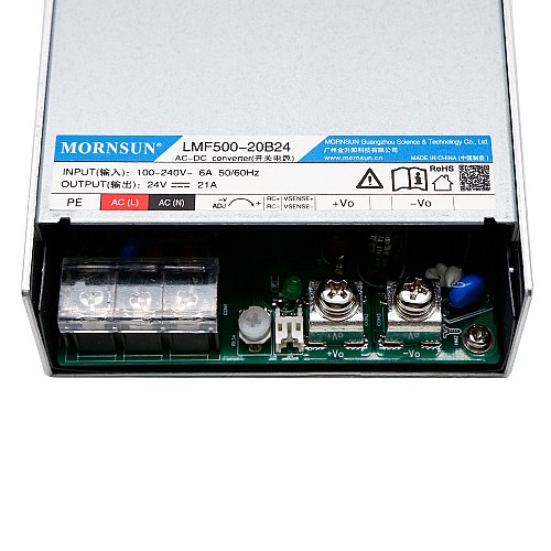 500W 48V 10.4A 80-264VAC/110-370VDC Switching Power Supply with PFC Function - LMF500-20B48 | StepperOnline AU