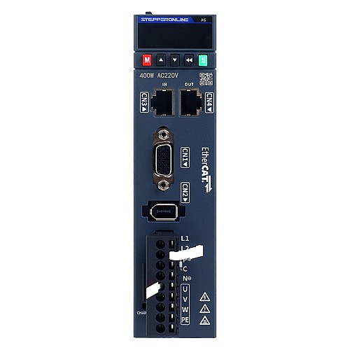 A6 Series 400W EtherCAT AC Servo Motor Kit 3000rpm 1.27Nm 17-Bit Absolute Encoder IP67 - A6-EC400H2A1-M17 | StepperOnline AU