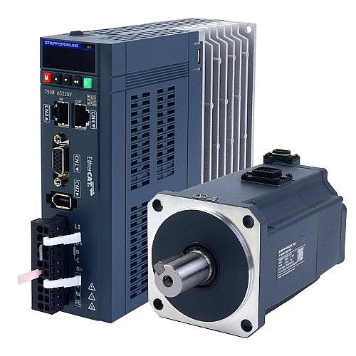 A6 Series 750W EtherCAT AC Servo Motor Kit 3000rpm 2.39Nm w/ Brake 17-Bit Absolute Encoder IP67 - A6-EC750H2B1-M17 | StepperOnline AU