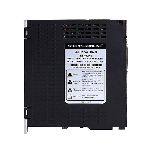 E6 Series 400W AC Servo Motor Kit 3000rpm 1.27Nm 17-Bit Encoder IP65 - E6-RS400H2A2-M17S | StepperOnline AU