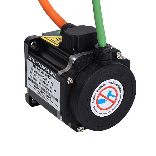 E6 Series 200W AC Servo Motor Kit 3000rpm 0.64Nm 17-Bit Encoder IP65 - E6-RS200H2A2-M17S | StepperOnline AU