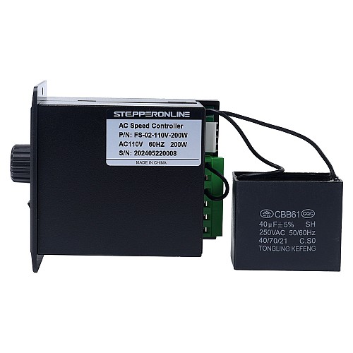 200W Single Phase 110VAC Motor Speed Controller for Variable Speed Motor - FS-02-110V-200W | StepperOnline AU