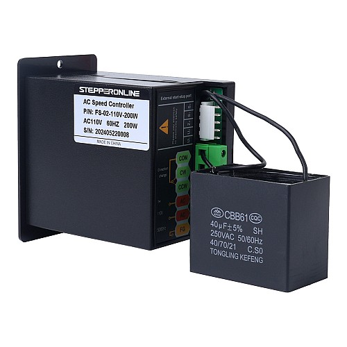 200W Single Phase 110VAC Motor Speed Controller for Variable Speed Motor - FS-02-110V-200W | StepperOnline AU