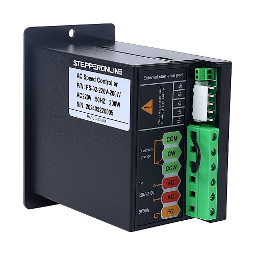 200W Single Phase 220VAC Motor Speed Controller for Variable Speed Motor - FS-02-220V-200W | StepperOnline AU