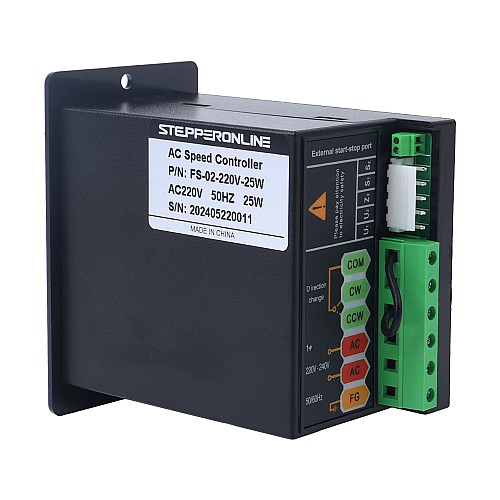25W Single Phase 220VAC Motor Speed Controller for Variable Speed Motor - FS-02-220V-25W | StepperOnline AU