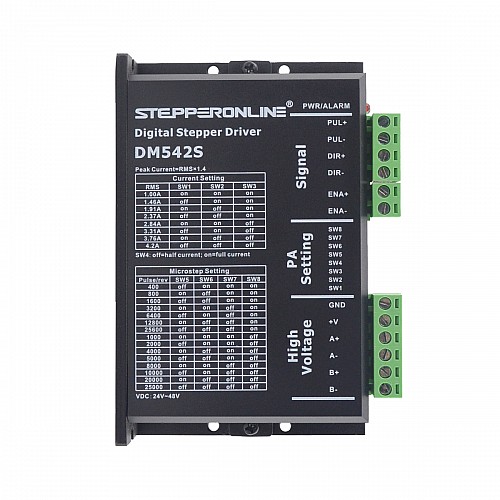 Digital Stepper Driver 1.0-4.2A 24-48VDC for Nema 17, 23, 24 Stepper Motor - DM542S | StepperOnline AU