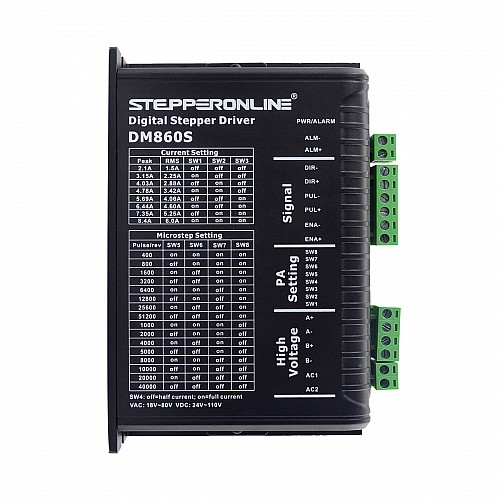 Digital Stepper Driver 2.1-8.4A 24-70VAC or 30-110VDC for Nema 34 Motor - DM860S | StepperOnline AU