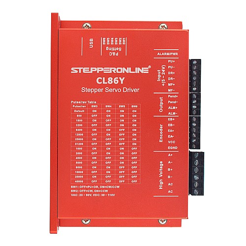 YS Series 1 Axis Closed Loop Stepper CNC Kit 12.0Nm(1699.34oz.in) Nema 34 Motor w/ 2.0m Cables & AC Transformer - 1-ACLYS120 | StepperOnline AU