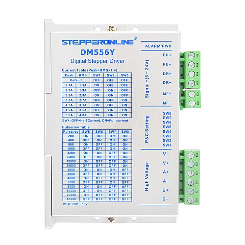 YS Series 1 Axis Stepper CNC Kit 3.00Nm(424.83oz.in) Nema 23 Stepper Motor & Driver - 1-DM556Y-23HS39 | StepperOnline AU