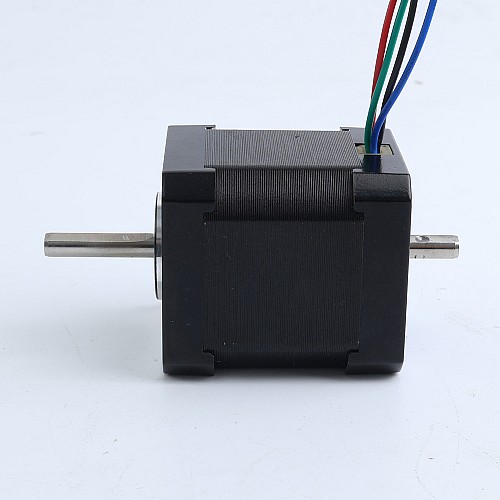 Used - Dual Shaft Nema 17 Bipolar 0.9deg 44Ncm(62.3oz.in) 1.68A 42x42x48mm 4 Wires w/ 0.085m Cable - 17HM19-1684D-USED | StepperOnline AU