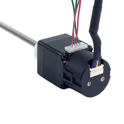 NEMA 11 External Acme Linear Stepper Motor 1.0A 32mm Stack Screw Lead 1.27mm(0.05") w/ Optical Incremental Encoder 1000PPR - 11E13S1004FD4-150RS-OE1K | StepperOnline AU