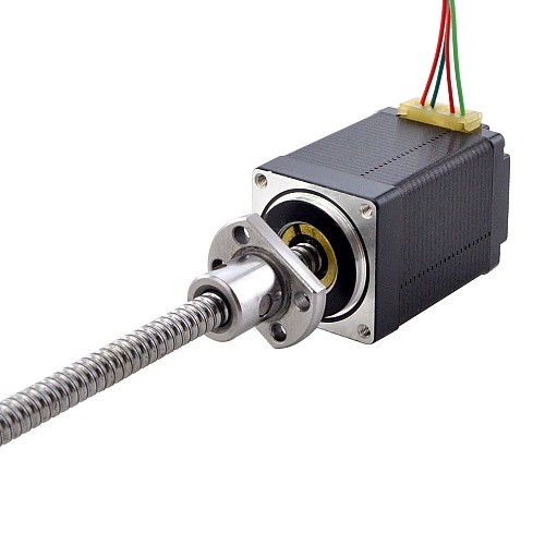 NEMA 11 External Ball Screw Linear Stepper Motor 1.0A 46mm Stack Screw Lead 2mm(0.07874) Lead Length 150mm - 11E18S1004BAM5-150RS | StepperOnline AU