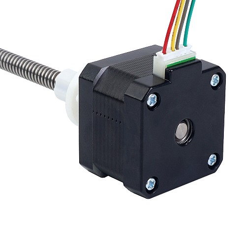 Nema 17 External 34mm Stack 0.4A Lead 4mm(0.15748) Length 150mm - 17E13S0404DB4-150RS | StepperOnline AU