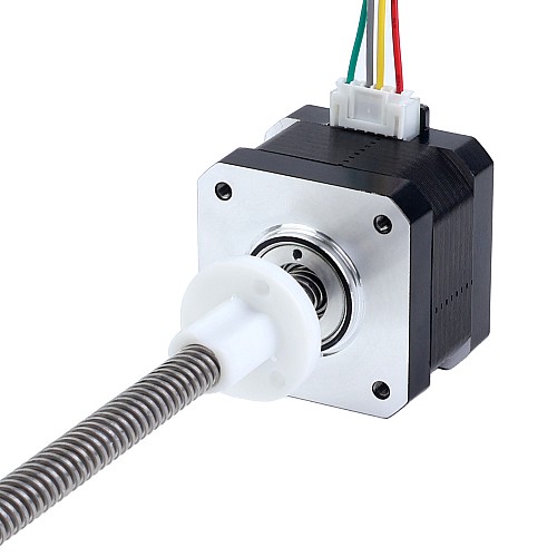 Nema 17 External 34mm Stack 0.4A Lead 8mm(0.31496") Length 150mm - 17E13S0404MB4-150RS | StepperOnline AU