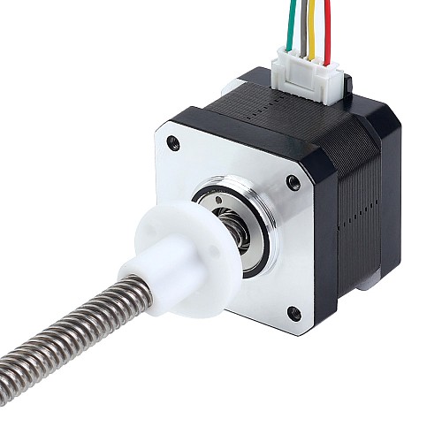 Nema 17 External 34mm Stack 0.4A Lead 8mm(0.31496) Length 200mm - 17E13S0404MB4-200RS | StepperOnline AU