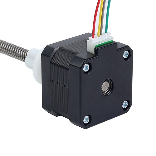 Nema 17 External 34mm Stack 0.4A Lead 8mm(0.31496) Length 200mm - 17E13S0404MB4-200RS | StepperOnline AU